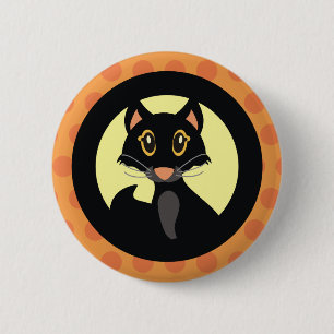Badge Rond 5 Cm Insigne de Pin de bouton de Halloween de chat noir