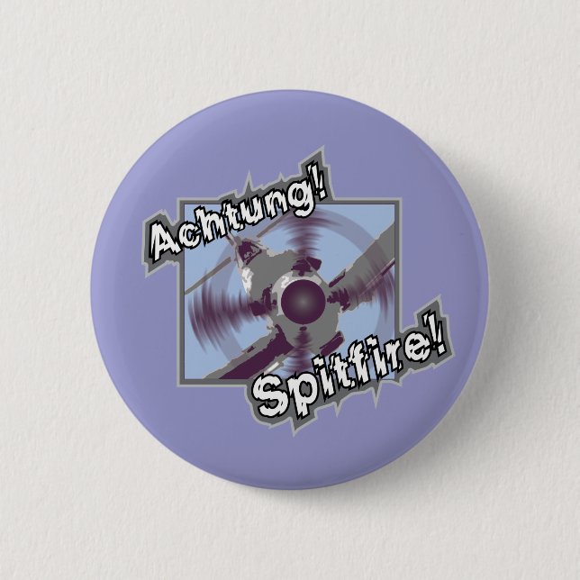 Badge Rond 5 Cm Insigne de Pin de Spitfire d'Achtung (Devant)