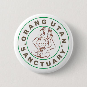 Badge Rond 5 Cm Insigne de sanctuaire d'orang-outan