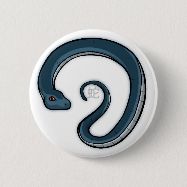 Badge Rond 5 Cm Insigne de serpent de zodiaque (Devant)