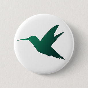 Badge Rond 5 Cm Insigne de silhouette de colibri