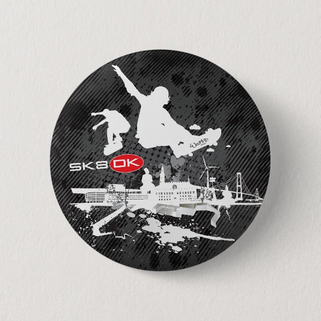 Badge Rond 5 Cm Insigne de SK8DK (Devant)