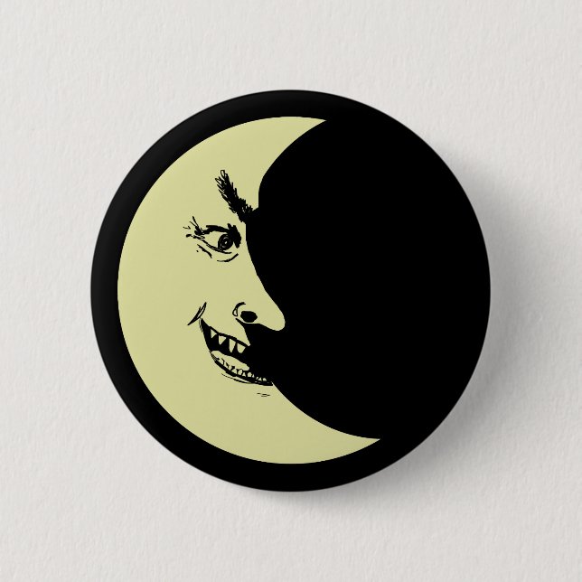 Badge Rond 5 Cm Insigne déplaisant de croissant de lune (Devant)