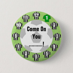 Badge Rond 5 Cm Insigne d'équipe de football avec maillots noir et