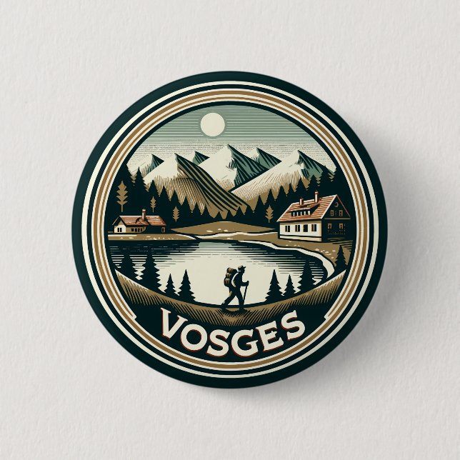 Badge Rond 5 Cm Insigne des Vosges France (Devant)