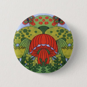 Badge Rond 5 Cm Insigne d'impression du champignon hippie des ann