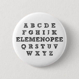 Badge Rond 5 Cm Insigne drôle de bouton d'alphabet d'Elemenopee