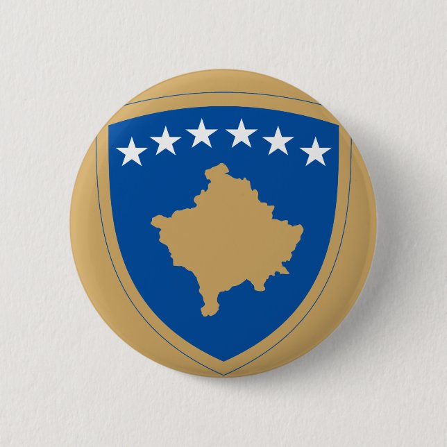 Badge Rond 5 Cm insigne du Kosovo bouton à revers (Devant)