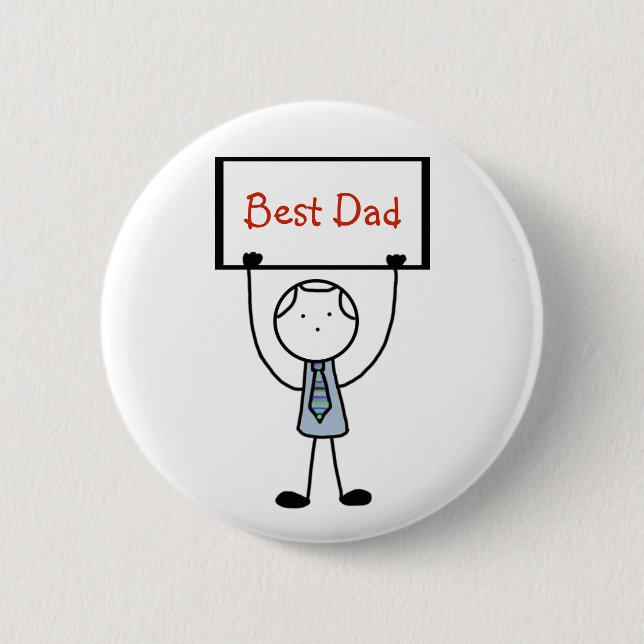 Badge Rond 5 Cm Insigne du "meilleur papa"/Pin/bouton (Devant)