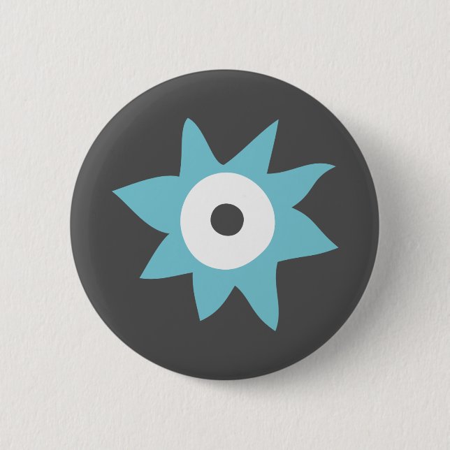 Badge Rond 5 Cm Insigne du monstre bleu Cute (Devant)