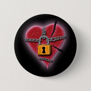 Badge Rond 5 Cm Insigne enchaîné et du coeur brisé