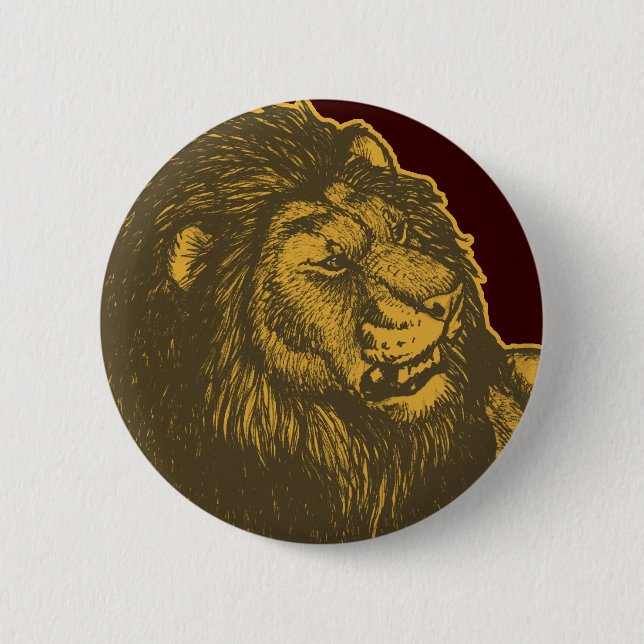 Badge Rond 5 Cm Insigne fier de bouton de lion (Devant)