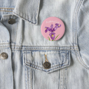 Badge Rond 5 Cm Insigne floral personnalisé de couleur violet iri