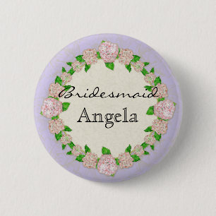 Badge Rond 5 Cm Insigne formel floral de demoiselle d'honneur de d