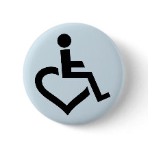 Insigne handicapé de fauteuil roulant de coeur