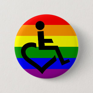 Badge Rond 5 Cm Insigne handicapé de fierté de LGBT