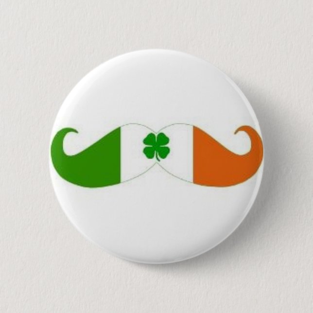 Badge Rond 5 Cm Insigne irlandais de moustache (Devant)