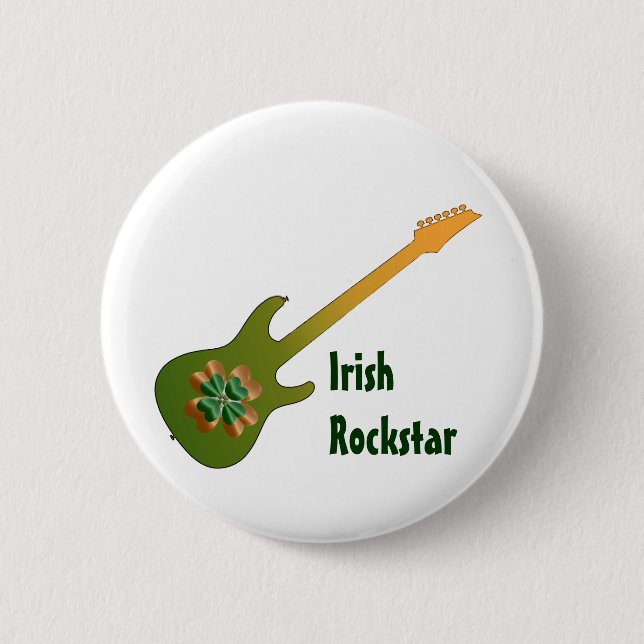 Badge Rond 5 Cm Insigne irlandais de vedette du rock (Devant)
