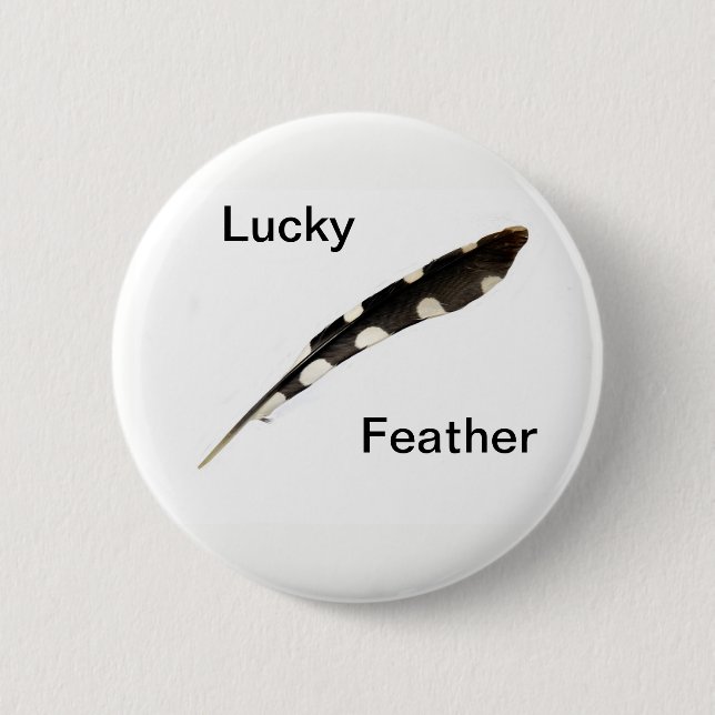 Badge Rond 5 Cm Insigne Lucky Feather (Devant)
