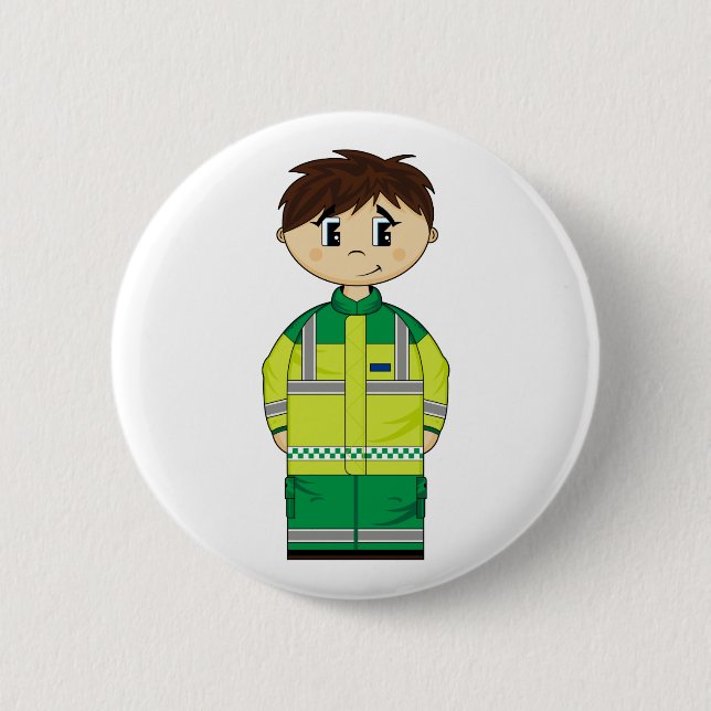 Badge Rond 5 Cm Insigne mignon d'ambulancier (Devant)