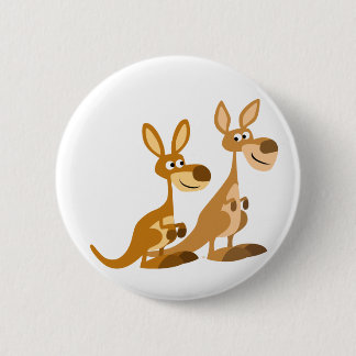 Badge Rond 5 Cm Insigne mignon de bouton de deux kangourous de