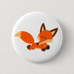 Badge Rond 5 Cm Insigne mignon de bouton de Fox de bande dessinée