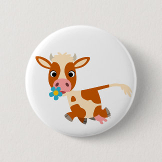 Badge Rond 5 Cm Insigne mignon de bouton de vache à trot de bande