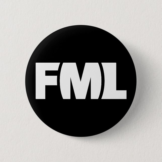 Badge Rond 5 Cm Insigne officiel de FML : FML blanc/noir (Devant)