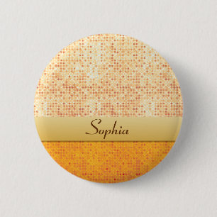 Badge Rond 5 Cm Insigne orange scintillant d'étiquette de nom de