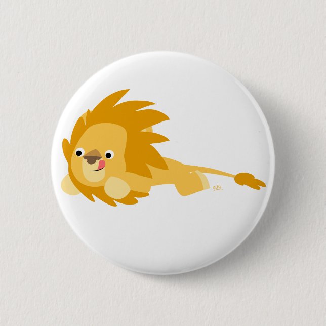 Badge Rond 5 Cm Insigne plein d'entrain mignon de bouton de lion (Devant)
