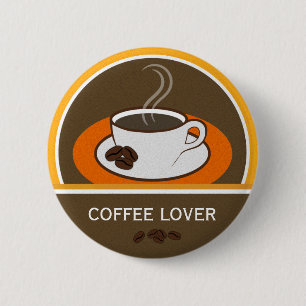Badge Rond 5 Cm Insigne rond de grains de café de tasse de café