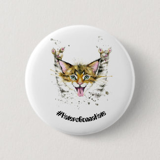 Badge Rond 5 Cm Insigne rond en métal de chat de #HatersGonnaHate