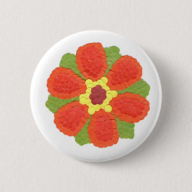 Badge Rond 5 Cm Insigne rond Fleur Dotty (Devant)