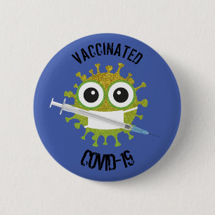 Badge Rond 5 Cm Insigne Ronde de 6 Cm de COVID-19 vacciné