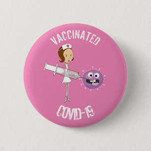 Badge Rond 5 Cm Insigne Ronde de 6 Cm de COVID-19 vacciné