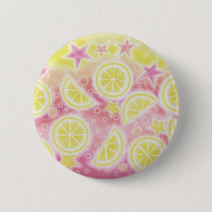 Badge Rond 5 Cm Insigne rose de bouton de limonade