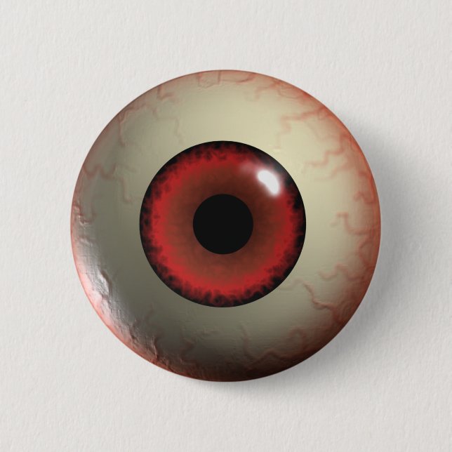 Badge Rond 5 Cm Insigne rouge de globe oculaire de zombi (Devant)