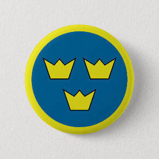 Badge Rond 5 Cm Insigne suédois trois couronnes