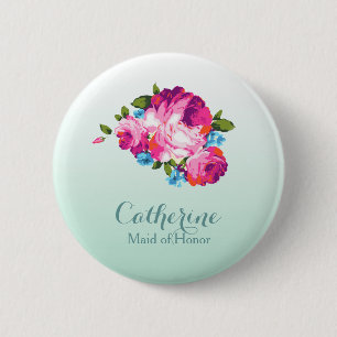 Badge Rond 5 Cm Insignes en bon état floraux lumineux de