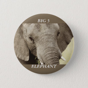 Badge Rond 5 Cm Insignes et boutons de safari de faune d'éléphant