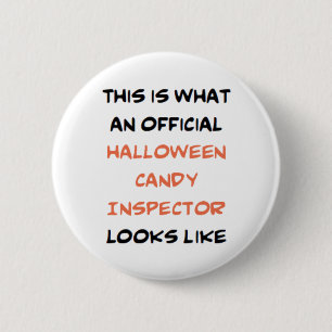 Badge Rond 5 Cm inspecteur des bonbons d'halloween, officiel