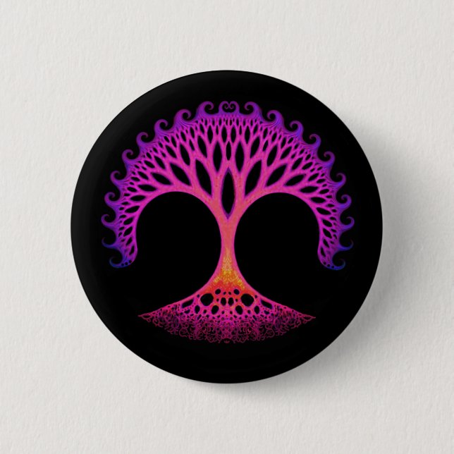 Badge Rond 5 Cm Inspiration de l'arbre de vie fractal (Devant)