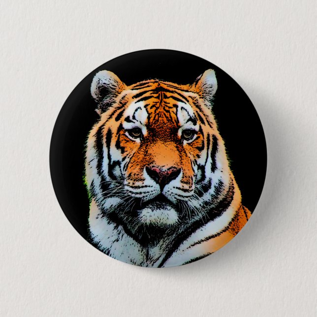 Badge Rond 5 Cm Inspiration des yeux de tigre (Devant)