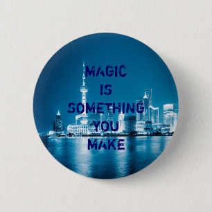 Badge Rond 5 Cm Inspiration espère citer ville nuit arrière - plan
