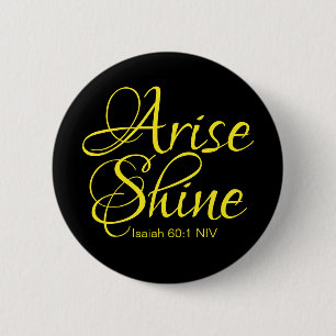 Badge Rond 5 Cm Inspiration Lever et Foi brillante Noir