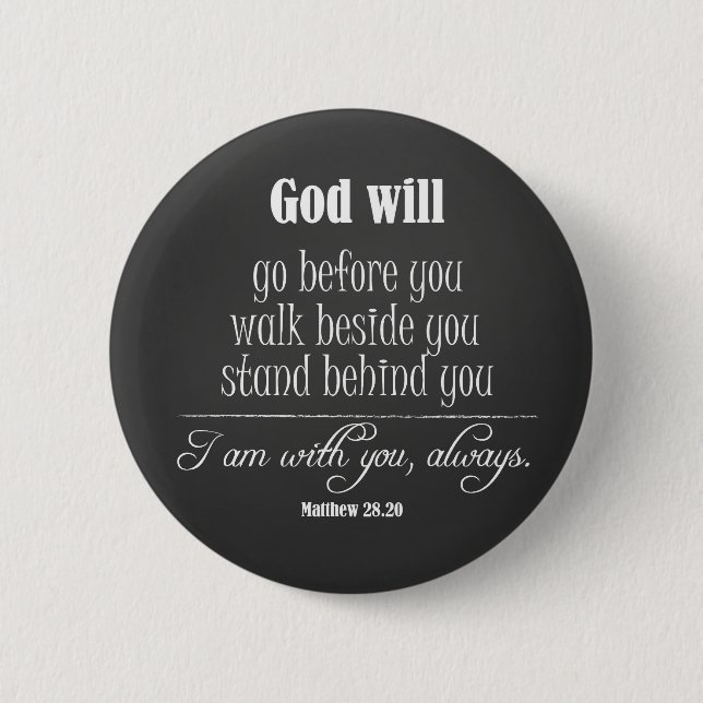 Badge Rond 5 Cm Inspirationnal God Will Quota avec Bible Verset (Devant)
