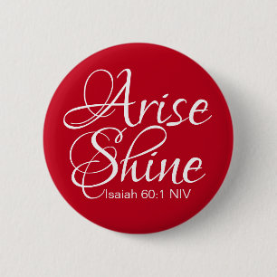 Badge Rond 5 Cm Inspirationnel Lever et Foi brillante Noël Rouge