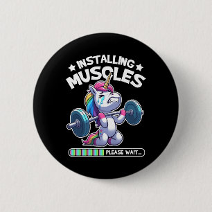 Badge Rond 5 Cm Installation des muscles Veuillez patienter Bodybu