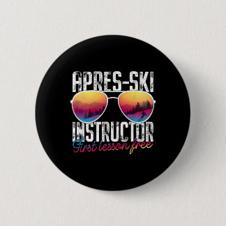 Badge Rond 5 Cm Instructeur de ski Apres Première leçon Sans Skin