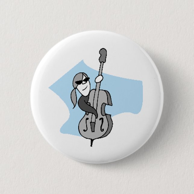 Badge Rond 5 Cm Instrument-Double basse de ficelle (Devant)